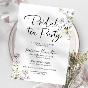 Invitation pour une fête de thé de mariage de fleu