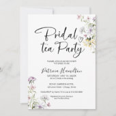 Invitation pour une fête de thé de mariage de fleu (Devant)