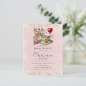 Invitation pour une fête de thé de mariage Floral  (Debout devant)