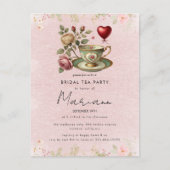 Invitation pour une fête de thé de mariage Floral  (Devant)