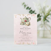 Invitation pour une fête de thé de mariage Floral  (Debout devant)