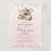 Invitation pour une fête de thé de mariage Floral  (Devant)