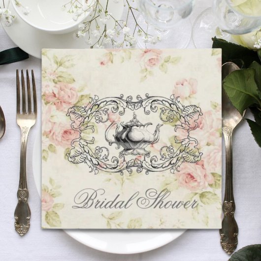 Invitation pour une fête de thé de mariage floral