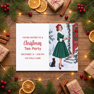 Invitation pour une fête de thé de Noël animée par