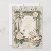 Invitation pour une fête de thé florale First Bloo (Devant)