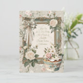 Invitation pour une fête de thé florale First Bloo (Debout devant)