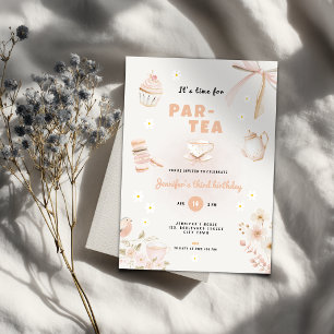 Invitation pour une fête de thé Pastel pour filles