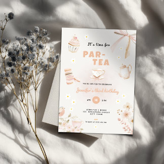 Invitation pour une fête de thé Pastel pour filles