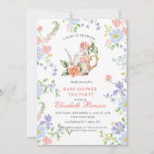 Invitation pour une fête de thé pour bébé 'Un bébé (Devant)