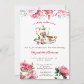 Invitation pour une fête de thé pour bébé 'Un bébé (Devant)