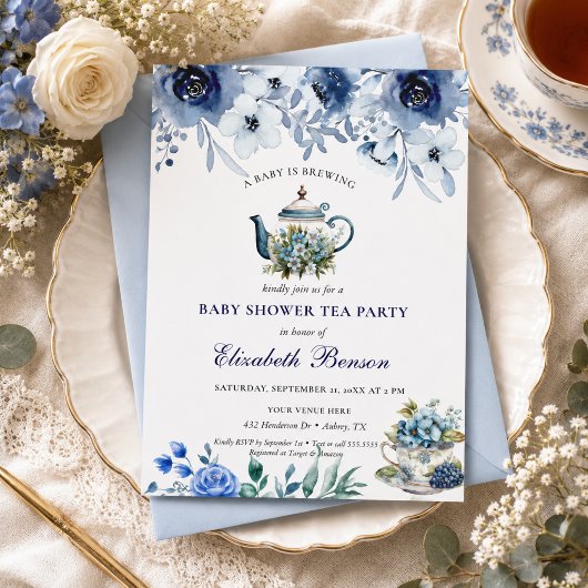 Invitation pour une fête de thé pour bébé 'Un bébé