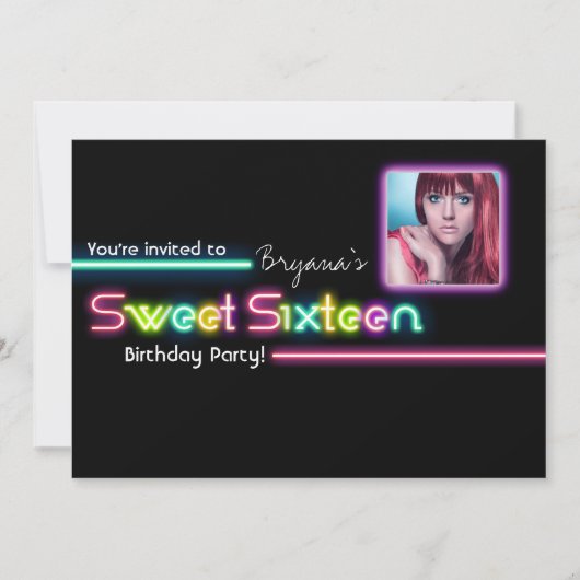Invitation pour une fête de typographie SWEET 16 N (Devant)