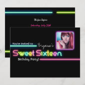 Invitation pour une fête de typographie SWEET 16 N (Devant / Derrière)