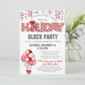 Invitation pour une fête de vacances avec bonbons  (Debout devant)