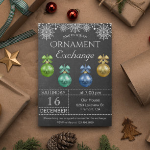 Invitation pour une fête d'échange d'ornements de