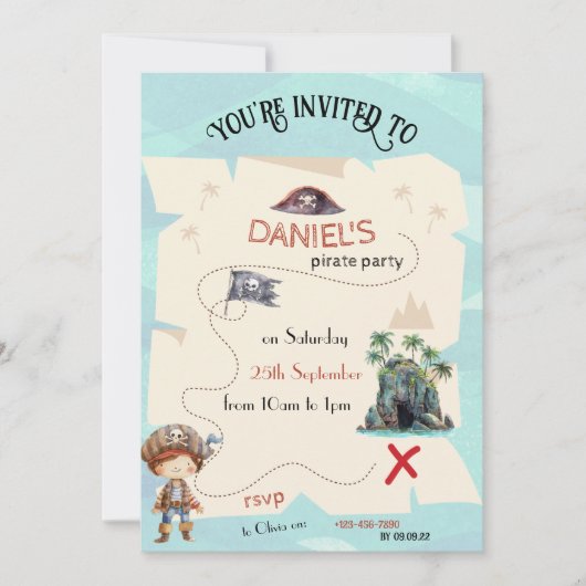 Invitation pour une fête d'enfants sur le thème de (Devant)