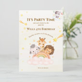 Invitation pour une fête d'enfants sur les animaux (Debout devant)
