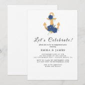 Invitation pour une fête d'été à l'ancre florale (Devant / Derrière)