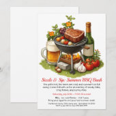 Invitation pour une fête d'été BBQ & Bière (Devant / Derrière)