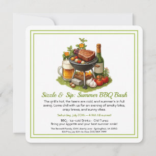 Invitation pour une fête d'été BBQ & Bière 