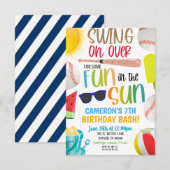 Invitation pour une fête d'été de baseball (Devant / Derrière)