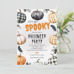 Invitation pour une fête d'Halloween aux citrouill