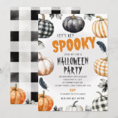 Invitation pour une fête d'Halloween aux citrouill (Devant / Derrière)