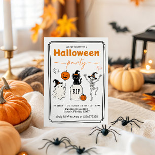 Invitation pour une fête d'Halloween avec un chat