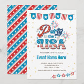 Invitation pour une fête du 4 juillet aux États-Un (Devant / Derrière)