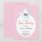 Invitation pour une fête du thé à l'aquarelle théi (Devant / Derrière)