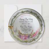 Invitation pour une fête du thé en tasses à thé (Devant)