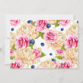 Invitation pour une fête du thé florale aquarelle (Dos)