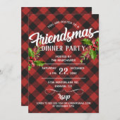 Invitation pour une fête Friendsmas à motif carrea (Devant / Derrière)