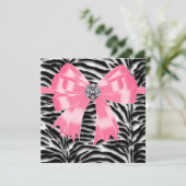 Invitation pour une fête modèle rose noir rose zèb (Debout devant)