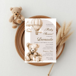 Invitation pour une fête prénatale avec un ours po