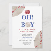 Invitation pour une fête prénatale de baseball Oh, (Devant)