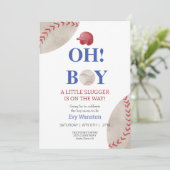 Invitation pour une fête prénatale de baseball Oh, (Debout devant)