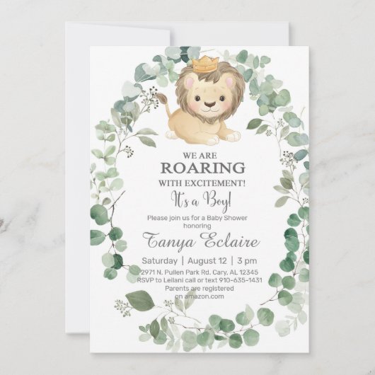 Invitation pour une fête prénatale de bébé garçon, (Devant)