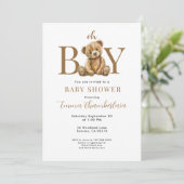 Invitation pour une fête prénatale de bébé garçon  (Debout devant)