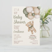 Invitation pour une fête prénatale pour bébé ours (Debout devant)
