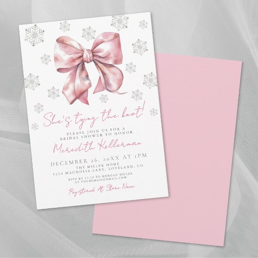 Invitation pour une fête prénuptiale d'hiver avec