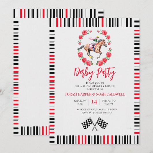 Invitation pour une fête prénuptiale sur le thème (Devant / Derrière)