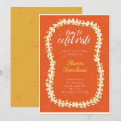 Invitation pour une fête rouge à Hawaï (Devant / Derrière)