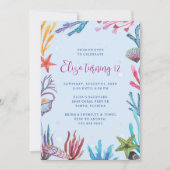 Invitation pour une fête sous la mer et un récif d (Devant)