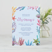 Invitation pour une fête sous la mer et un récif d (Debout devant)