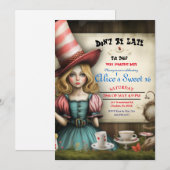Invitation pour une fête sucrée 16 Alice au pays d (Devant / Derrière)