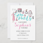 Invitation pour une fête sur le thème de Spa (Devant)