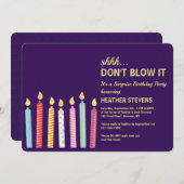 Invitation pour une fête surprise à ne pas éventer (Devant / Derrière)