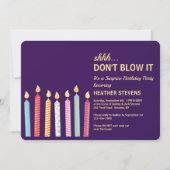 Invitation pour une fête surprise à ne pas éventer (Devant)