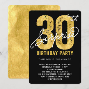 Invitation pour une fête surprise pour 30 ans avec